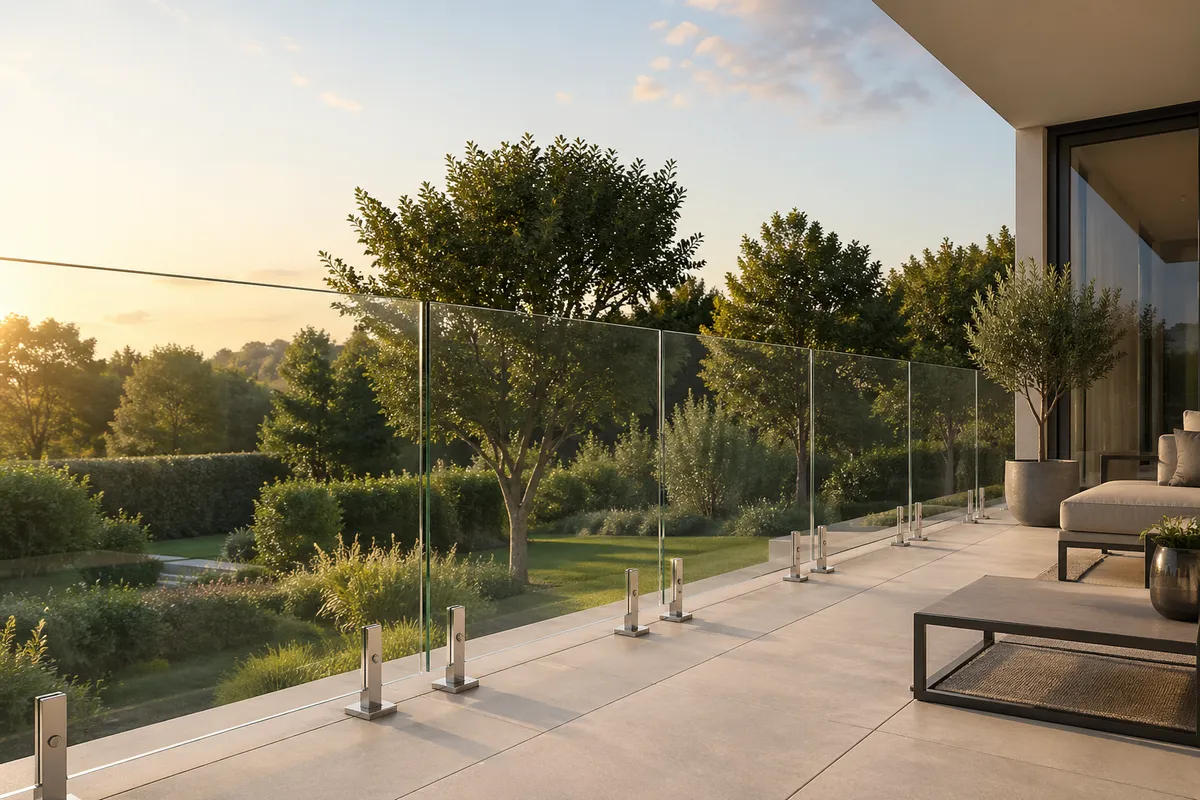 Garde-corps en verre sur terrasse à Onex